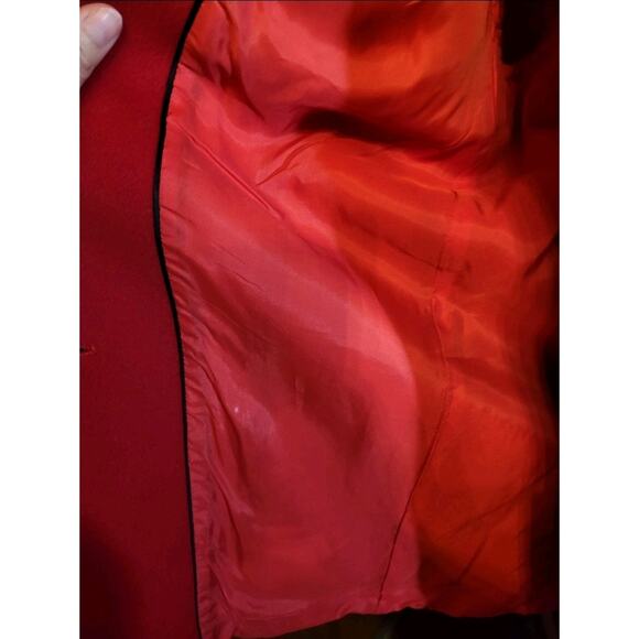 Vintage Augustus Red Wool Blazer Women's Size 10 Classic 1980s Power Jacket - Picture 10 of 14